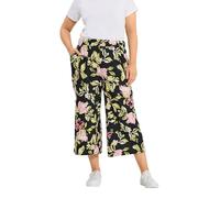 Yours Curve Floral Textured Culottes - Women's - Plus Size Curve Black