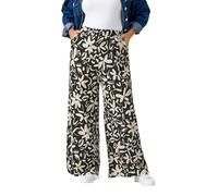 Yours Curve Floral Textured Trousers - Women's - Plus Size Curve Black