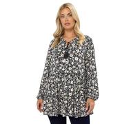 Yours Curve Floral Tie Neck Tiered Blouse - Women's - Plus Size Curve