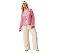 Yours Women's Flower Applique Cardigan in Pink | Size: 22-24 Yours Pink 22-24