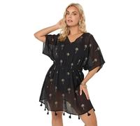 Yours Curve Foil Palm Tree Beach Kimono - Women's - Plus Size Curve