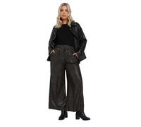 Yours Women's Foil Wide Leg Trousers in Black | Size: 18 Yours Black 18