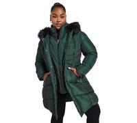 Yours Curve Forest Faux Fur Trim Puffer Coat - Women's - Plus Size Curve
