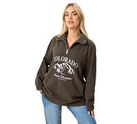 Yours Curve Forest Green 'Colorado' Quarter Zip Fleece - Women's - Plus Size Curve