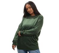 Yours Curve Forest Green Diamante Embellished Jumper - Women's - Plus Size Curve