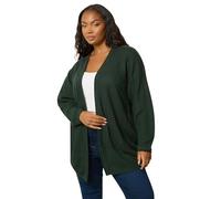 Yours Curve Forest Knitted Cardigan - Women's - Plus Size Curve Green