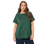 Yours Curve Frill Collar Top - Women's - Plus Size Curve Dark Green