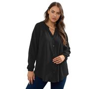 Yours Curve Frill Neck Blouse - Women's - Plus Size Curve Black