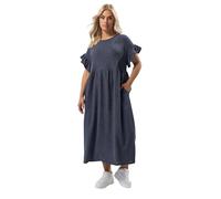 Yours Curve Frill Textured Maxi Dress - Women's - Plus Size Curve Blue