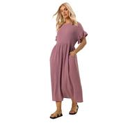 Yours Curve Frill Textured Maxi Dress - Women's - Plus Size Curve Pink