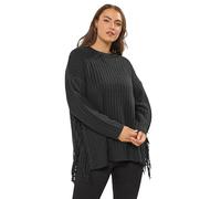 Yours Curve Fringe Knitted Jumper - Women's - Plus Size Curve Black