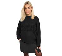 Yours Curve Fringe Ribbed Knitted Jumper - Women's - Plus Size Curve Black