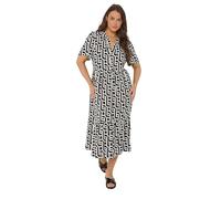 Yours Curve Geometric Half Placket Dress - Women's - Plus Size Curve