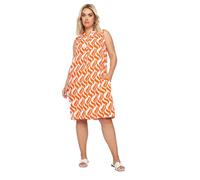 Yours Curve Geometric Print Pocket Dress - Women's - Plus Size Curve Orange