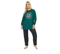 Yours Curve Gingerbread Soft Touch Pyjama Gift Set - Women's - Plus Size Curve