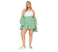Yours Curve Gingham Check Shorts - Women's - Plus Size Curve Green