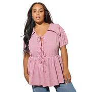 Yours Curve Gingham Tie Front Blouse - Women's - Plus Size Curve Red