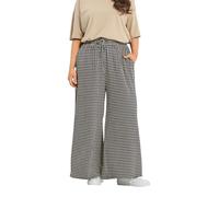 Yours Women's Gingham Wide Leg Trousers in Black | Size: 22-24R Yours Black 22-24R