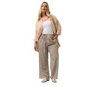 Yours Curve Gingham Wide Leg Trousers - Women's - Plus Size Curve Brown