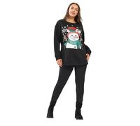Yours Women's Snowman Christmas Novelty Sweatshirt in Black | Size: 22-24 Yours Black 22-24