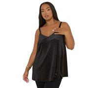 Yours Curve Glitter Spot Cami Vest Top - Women's - Plus Size Curve Black