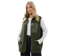 Yours Curve Green Borg Zip Pocket Gilet - Women's - Plus Size Curve