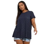 Yours Curve Green Broderie Anglaise Textured Swing Top - Women's - Plus Size Curve