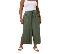 Yours Women's Chambray Culottes in Light Khaki | Size: 22-24 Yours Light Khaki 22-24