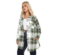 Yours Curve Green Check Shacket - Women's - Plus Size Curve