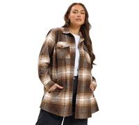 Yours Curve Green Check Shacket - Women's - Plus Size Curve
