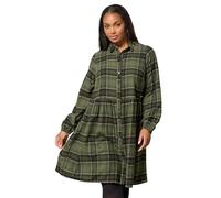 Yours Curve Green Check Shirt Dress - Women's - Plus Size Curve