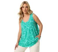 Yours Curve Green Contrast Stitch Vest Top - Women's - Plus Size Curve