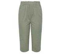 Yours Curve Green Cool Cotton Cropped Trousers - Women's - Plus Size Curve
