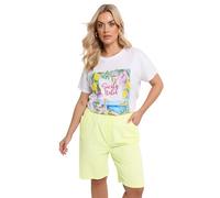 Yours Curve Cool Cotton Shorts - Women's - Plus Size Curve Yellow