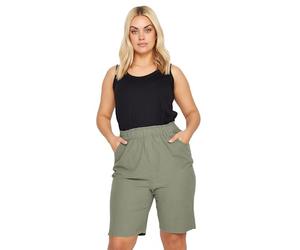 Yours Curve Green Cool Cotton Shorts - Women's - Plus Size Curve