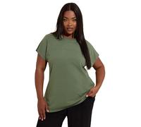 Yours Curve Green Cotton Stud Detail T-Shirt - Women's - Plus Size Curve