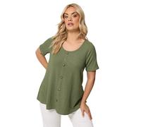 Yours Curve Green Crinkle T-Shirt - Women's - Plus Size Curve