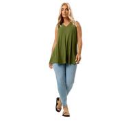 Yours Curve Green Elevated Ribbed Vest Top - Women's - Plus Size Curve