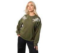 Yours Curve Green Embroidered Sweatshirt - Women's - Plus Size Curve