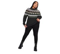Yours Curve & Green Fairisle Knitted Jumper - Women's - Plus Size Curve