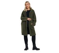 Yours Curve Green Faux Fur Teddy Coat - Women's - Plus Size Curve