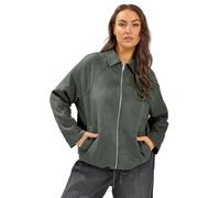 Yours Women's Faux Suede Bomber Jacket in Charcoal | Size: 22/24