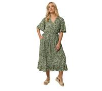Yours Curve Green Floral Midi Dress - Women's - Plus Size Curve