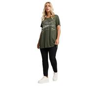 Yours Curve Green Foil Animal Print Top - Women's - Plus Size Curve