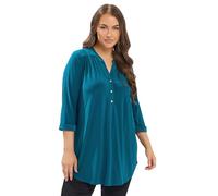 Yours Curve Green Half Placket Shirt - Women's - Plus Size Curve