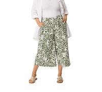 Yours Curve Green Leaf Print Culottes - Women's - Plus Size Curve