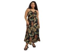 Yours Curve & Green Leaf Print Maxi Dress - Women's - Plus Size Curve