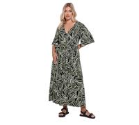 Yours Curve Green Leaf Wrap Maxi Dress - Women's - Plus Size Curve