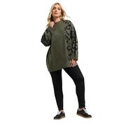 Yours Curve Green Leopard High Neck Jumper - Women's - Plus Size Curve