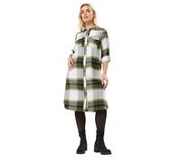 Yours Curve Green Longline Check Shirt - Women's - Plus Size Curve